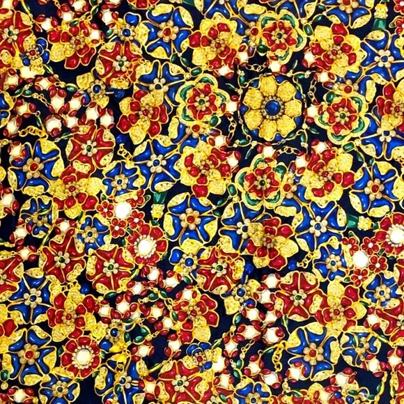 CHANEL Jewel Motif Silk Scarf in Navy, AUTHENTIC 35” x 35” - Picture 5 of 8